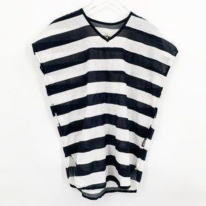 Nununu Size 3-4 Years Black and White Voile Kaftan